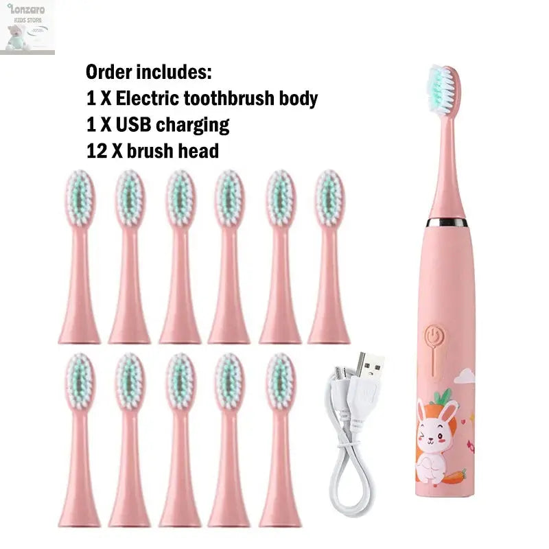 Elektrische Tandenborstel Cartoon,IPX7 waterdicht - Lonzaro Kids