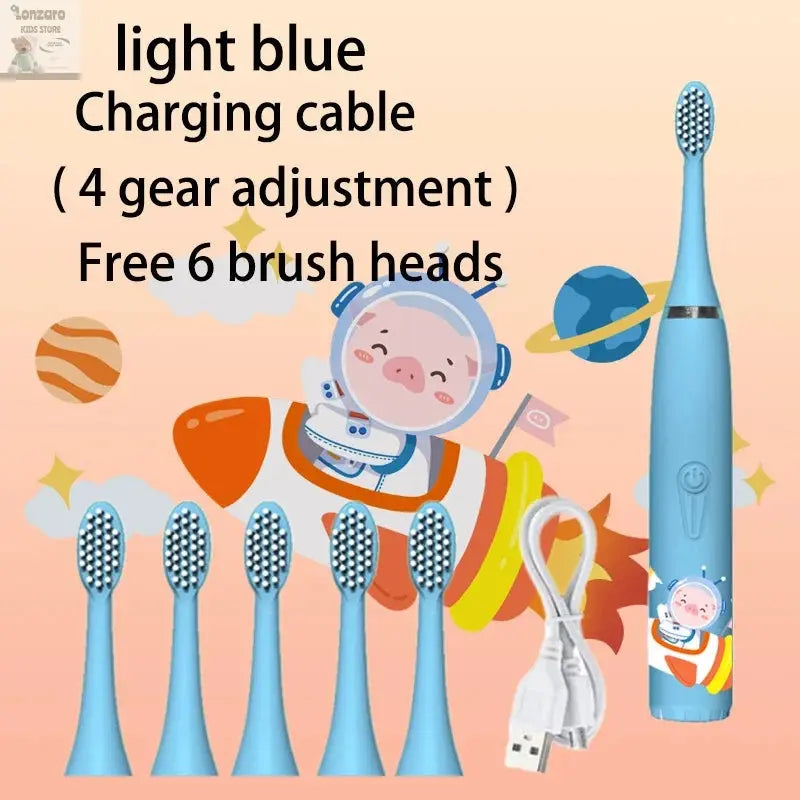 Elektrische Tandenborstel Cartoon,IPX7 waterdicht - Lonzaro Kids
