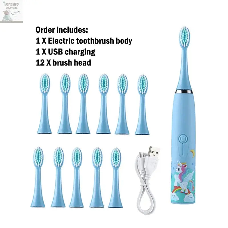 Elektrische Tandenborstel Cartoon,IPX7 waterdicht - Lonzaro Kids
