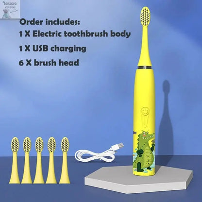 Elektrische Tandenborstel Cartoon,IPX7 waterdicht - Lonzaro Kids