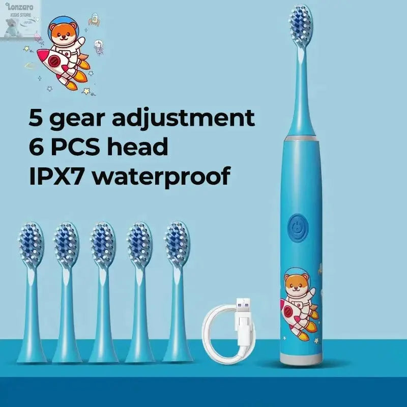 Elektrische Tandenborstel Cartoon,IPX7 waterdicht - Lonzaro Kids
