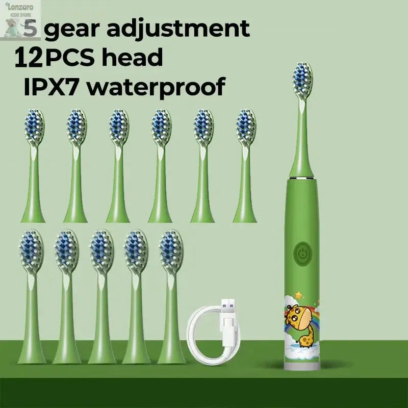 Elektrische Tandenborstel Cartoon,IPX7 waterdicht - Lonzaro Kids