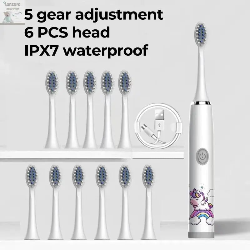 Elektrische Tandenborstel Cartoon,IPX7 waterdicht - Lonzaro Kids
