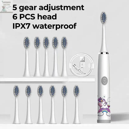 Elektrische Tandenborstel Cartoon,IPX7 waterdicht - Lonzaro Kids