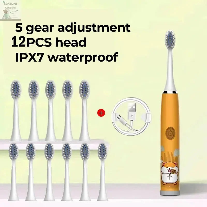 Elektrische Tandenborstel Cartoon,IPX7 waterdicht - Lonzaro Kids