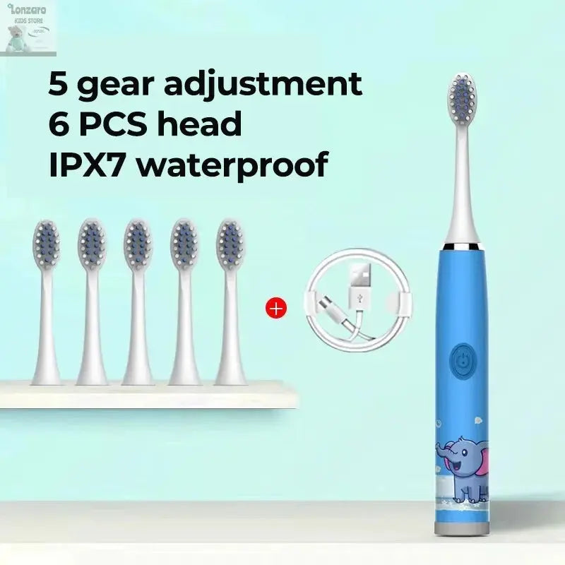 Elektrische Tandenborstel Cartoon,IPX7 waterdicht - Lonzaro Kids