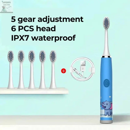 Elektrische Tandenborstel Cartoon,IPX7 waterdicht - Lonzaro Kids