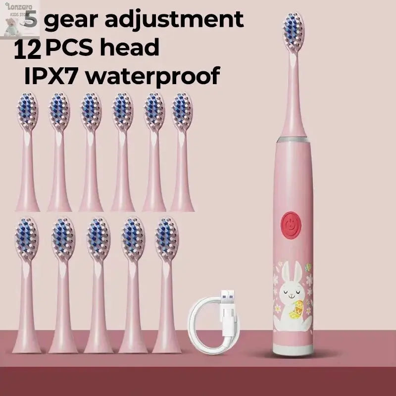 Elektrische Tandenborstel Cartoon,IPX7 waterdicht - Lonzaro Kids
