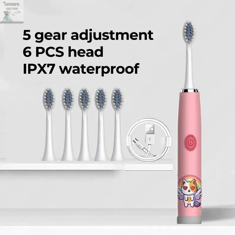 Elektrische Tandenborstel Cartoon,IPX7 waterdicht - Lonzaro Kids