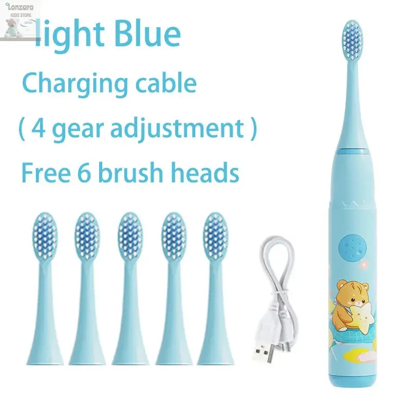 Elektrische Tandenborstel Cartoon,IPX7 waterdicht - Lonzaro Kids