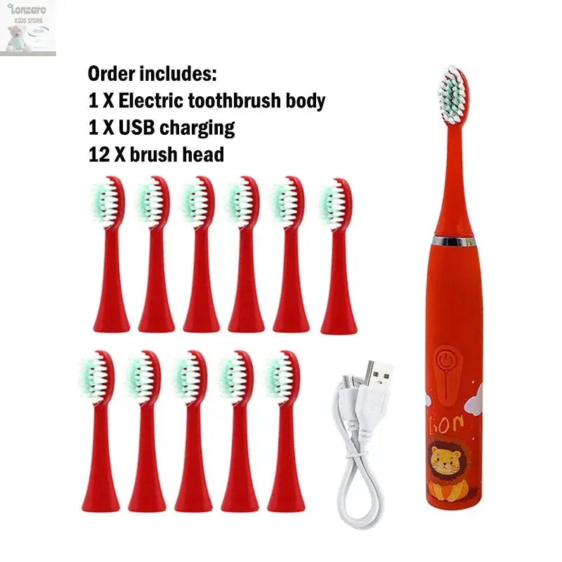 Elektrische Tandenborstel Cartoon,IPX7 waterdicht - Lonzaro Kids