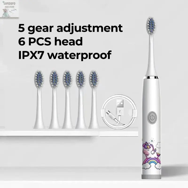 Elektrische Tandenborstel Cartoon,IPX7 waterdicht - Lonzaro Kids