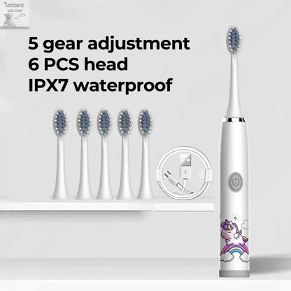 Elektrische Tandenborstel Cartoon,IPX7 waterdicht - Lonzaro Kids
