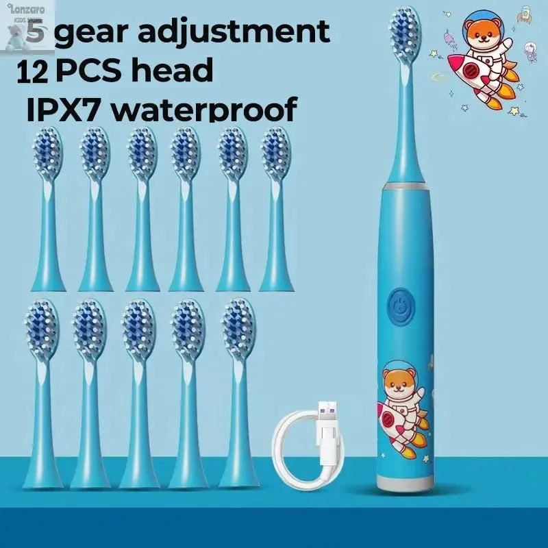 Elektrische Tandenborstel Cartoon,IPX7 waterdicht - Lonzaro Kids