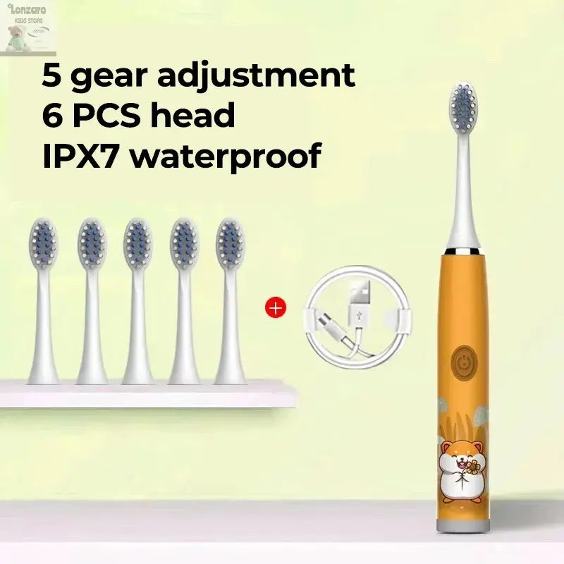 Elektrische Tandenborstel Cartoon,IPX7 waterdicht - Lonzaro Kids