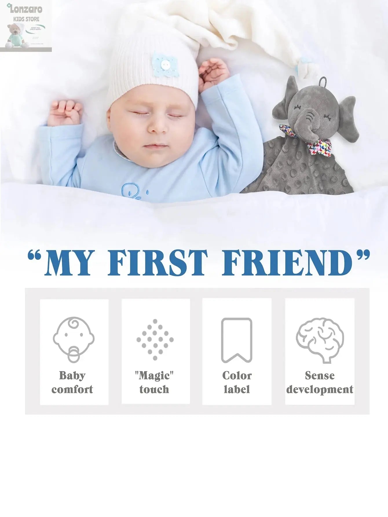 Elephant Baby Comforter Blanket Soft Appease Towel Baby Rattle Animals Toys Soothe Reassure Sleeping Towel Lathe HangingToddler Lonzaro Kids