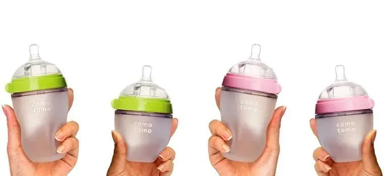 Silicone Baby Bottle Green/Pink 5 oz and 8 oz Baby Bottles 2 Pack BPA free Feeding bottle children kids Lonzaro Kids