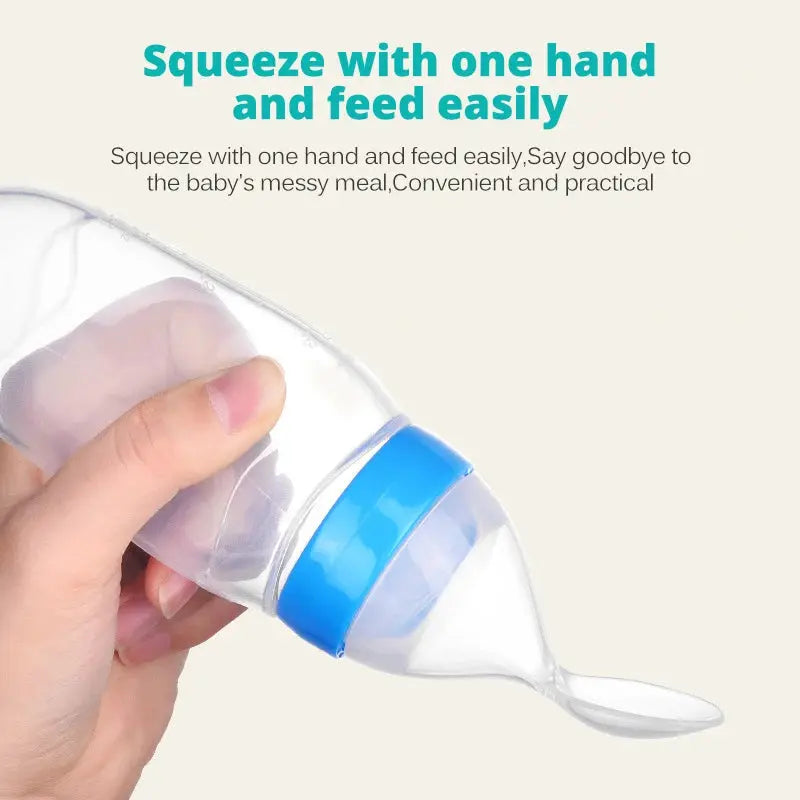Flexibele Siliconen Fles met Lepel voor Baby's - Lonzaro Kids 