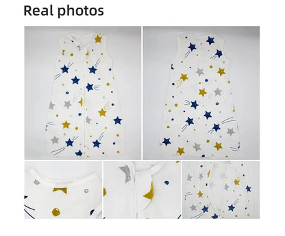 Sleeping Bags For Baby 3-18Months Summer Thin Baby One-Piece Sleepwear Cute Bear Print Cartoon Sleepsack Anti-Kick Blanket Lonzaro Kids