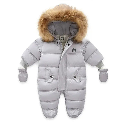 Winter Baby Jumpsuit Thick Warm Infant Hooded Inside Fleece Rompers Newborn Boy Girl Overalls Outerwear Kids Snowsuit Lonzaro Kids