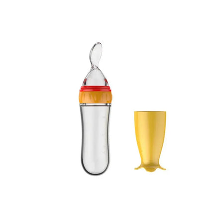 Flexibele Siliconen Fles met Lepel voor Baby's - Lonzaro Kids 