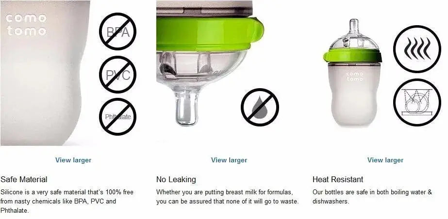 Silicone Baby Bottle Green/Pink 5 oz and 8 oz Baby Bottles 2 Pack BPA free Feeding bottle children kids Lonzaro Kids