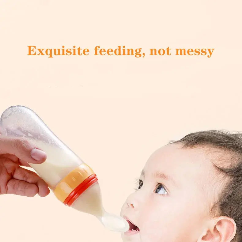 Flexibele Siliconen Fles met Lepel voor Baby's - Lonzaro Kids 