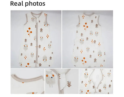 Sleeping Bags For Baby 3-18Months Summer Thin Baby One-Piece Sleepwear Cute Bear Print Cartoon Sleepsack Anti-Kick Blanket Lonzaro Kids