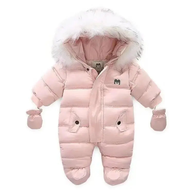 Winter Baby Jumpsuit Thick Warm Infant Hooded Inside Fleece Rompers Newborn Boy Girl Overalls Outerwear Kids Snowsuit Lonzaro Kids