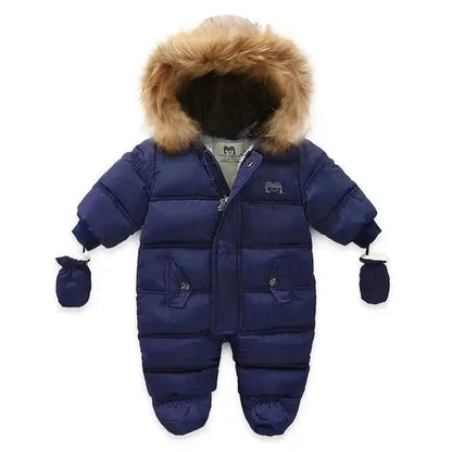 Winter Baby Jumpsuit Thick Warm Infant Hooded Inside Fleece Rompers Newborn Boy Girl Overalls Outerwear Kids Snowsuit Lonzaro Kids