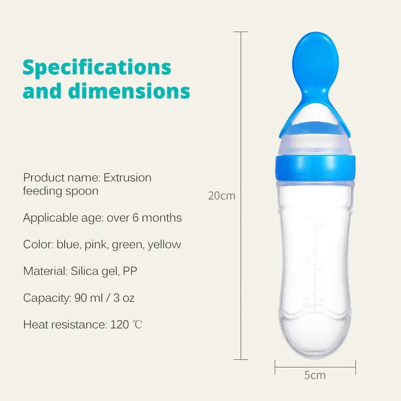 Flexibele Siliconen Fles met Lepel voor Baby's - Lonzaro Kids 