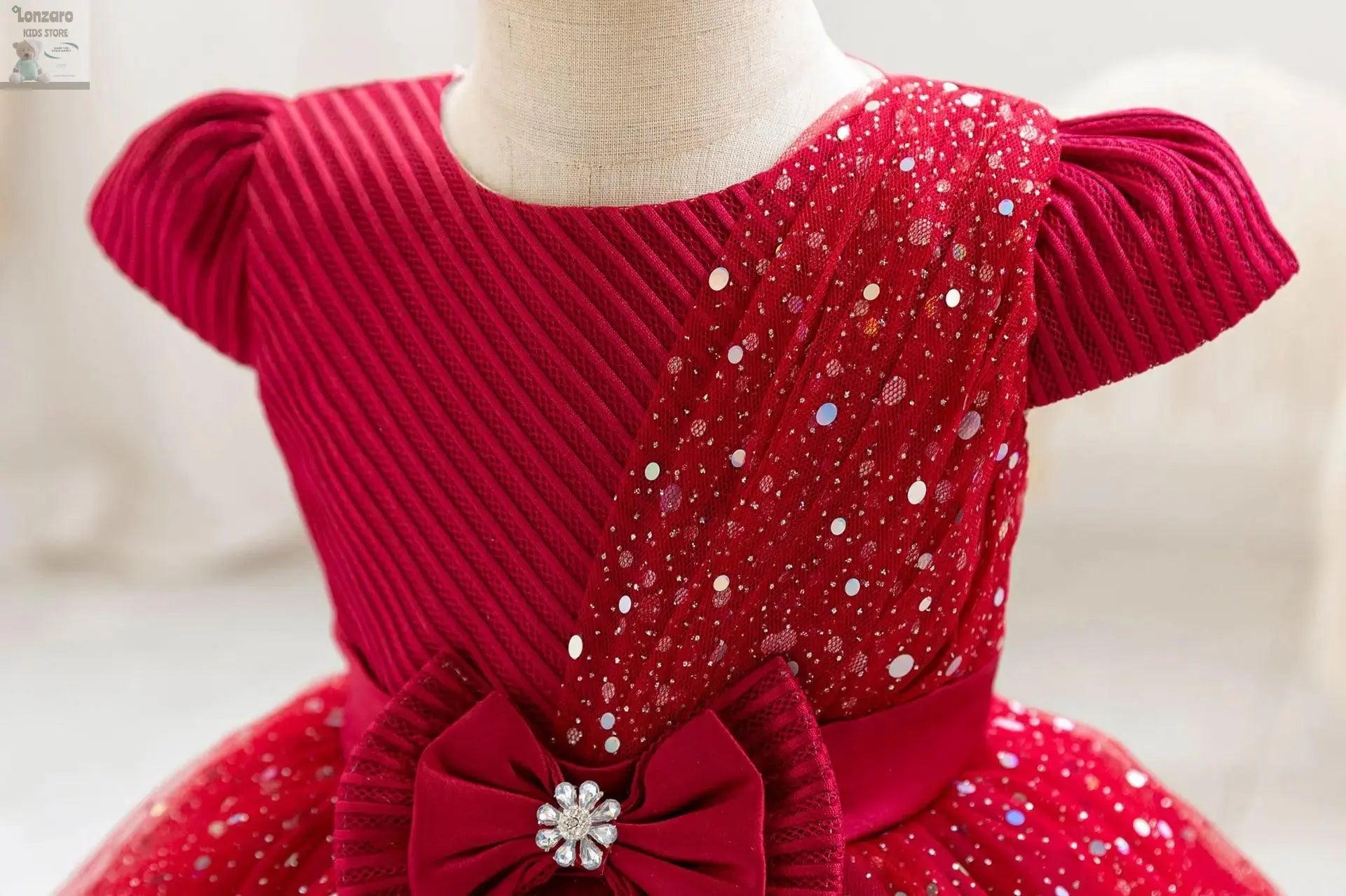 HETISO Dots Sparkling Baby Girls Princess Dress Striped Summer Christmas Wedding Ball Gown for Birthday Party Costume 6M-4 Years Lonzaro Kids