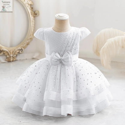 HETISO Dots Sparkling Baby Girls Princess Dress Striped Summer Christmas Wedding Ball Gown for Birthday Party Costume 6M-4 Years Lonzaro Kids