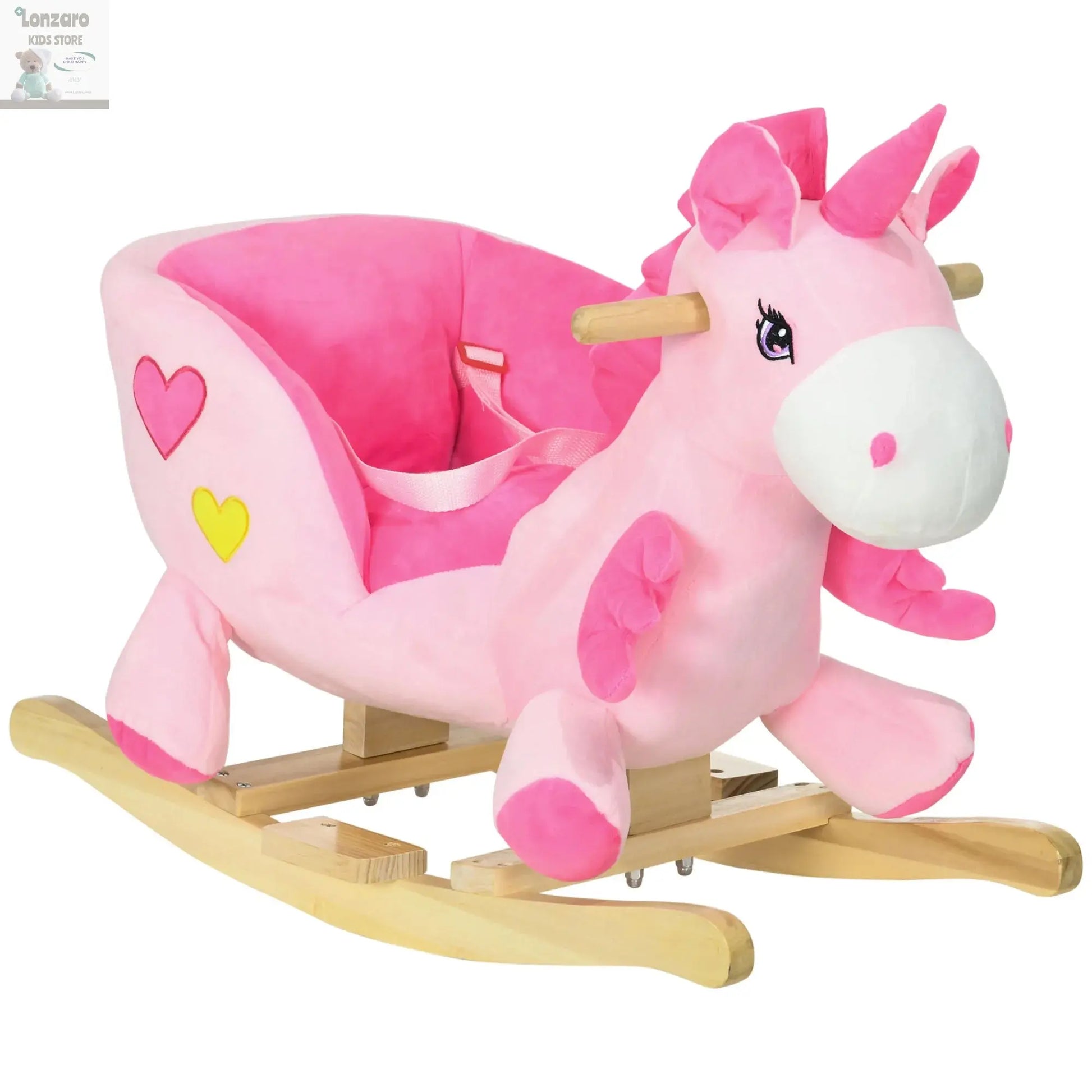 HOMCOM baby rocking horse unicorn 65x35x45 cm pink Lonzaro Kids