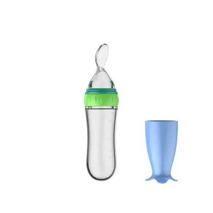 Flexibele Siliconen Fles met Lepel voor Baby's - Lonzaro Kids 