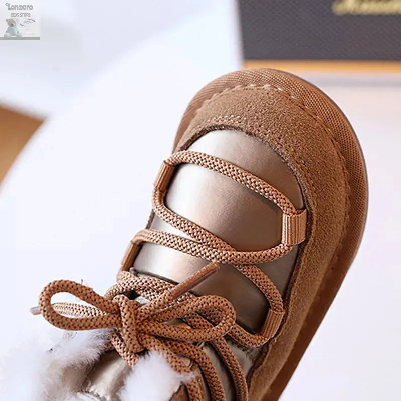 Kinder Snowboots: Warme Leer en Pluche voor 1-6 Jaar - Lonzaro Kids