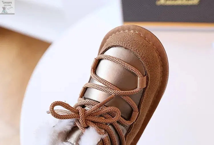 Kinder Snowboots: Warme Leer en Pluche voor 1-6 Jaar - Lonzaro Kids
