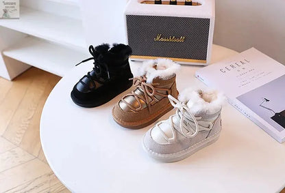 Kinder Snowboots: Warme Leer en Pluche voor 1-6 Jaar - Lonzaro Kids