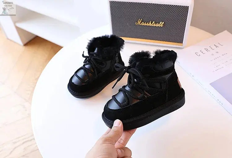 Kinder Snowboots: Warme Leer en Pluche voor 1-6 Jaar - Lonzaro Kids