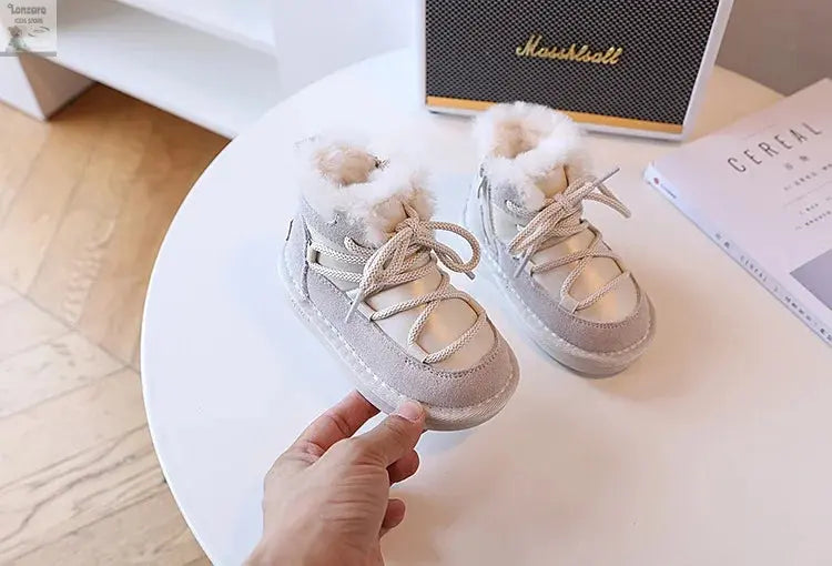 Kinder Snowboots: Warme Leer en Pluche voor 1-6 Jaar - Lonzaro Kids