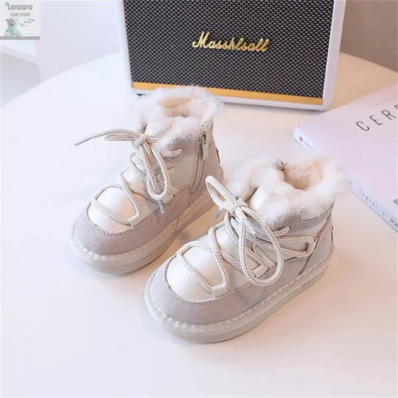 Kinder Snowboots: Warme Leer en Pluche voor 1-6 Jaar - Lonzaro Kids