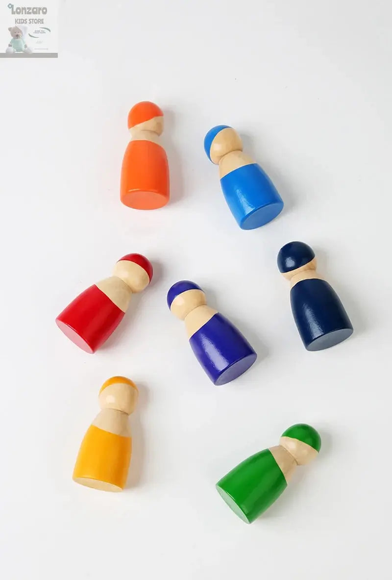 Kleurrijk Montessori Houten Regenboog Puzzelspel - Lonzaro Kids
