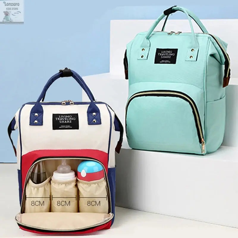 Large Capacity Canvas Mummy Bag Multifunctional Baby Bottle Thermal Insulation Travel Storage Bag Fashion Mummy Bag Hanging Bag Lonzaro Kids