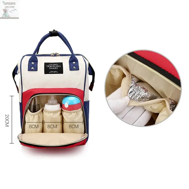 Large Capacity Canvas Mummy Bag Multifunctional Baby Bottle Thermal Insulation Travel Storage Bag Fashion Mummy Bag Hanging Bag Lonzaro Kids