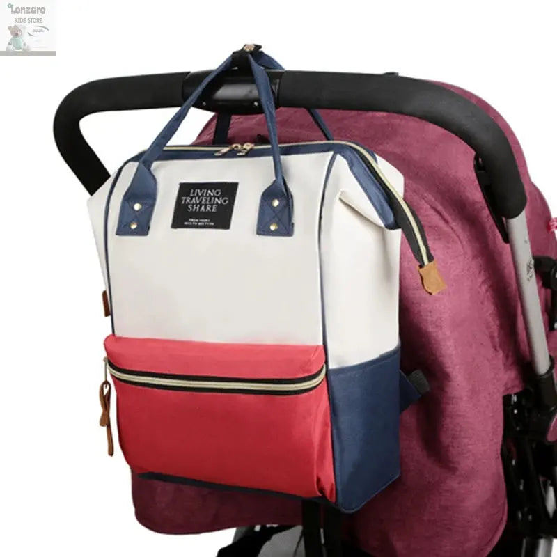 Large Capacity Canvas Mummy Bag Multifunctional Baby Bottle Thermal Insulation Travel Storage Bag Fashion Mummy Bag Hanging Bag Lonzaro Kids