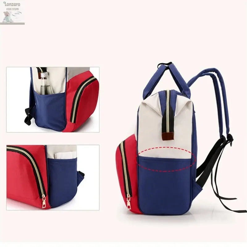 Large Capacity Canvas Mummy Bag Multifunctional Baby Bottle Thermal Insulation Travel Storage Bag Fashion Mummy Bag Hanging Bag Lonzaro Kids