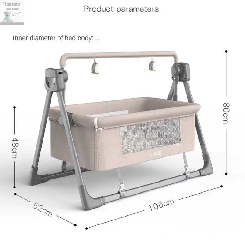 LazyChild 0-3 Years Old Baby Cradle Multi-function Electric Intelligent Sleep Rocking Chair Newborn Baby Sleeping Basket 2023 Lonzaro Kids