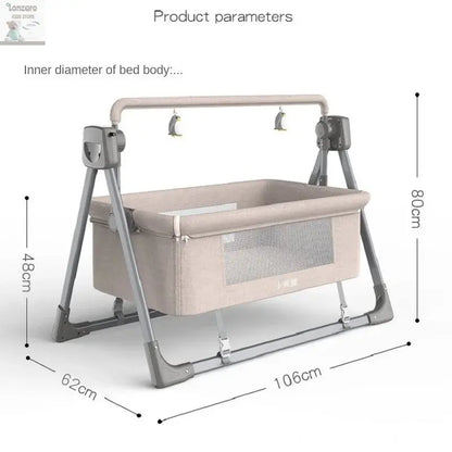 LazyChild 0-3 Years Old Baby Cradle Multi-function Electric Intelligent Sleep Rocking Chair Newborn Baby Sleeping Basket 2023 Lonzaro Kids