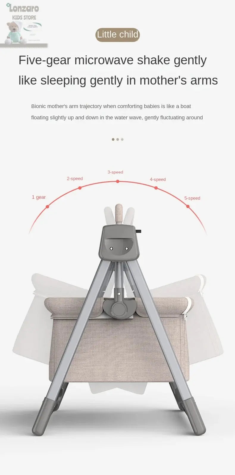 LazyChild 0-3 Years Old Baby Cradle Multi-function Electric Intelligent Sleep Rocking Chair Newborn Baby Sleeping Basket 2023 Lonzaro Kids
