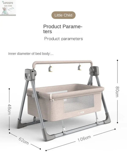 LazyChild 0-3 Years Old Baby Cradle Multi-function Electric Intelligent Sleep Rocking Chair Newborn Baby Sleeping Basket 2023 Lonzaro Kids
